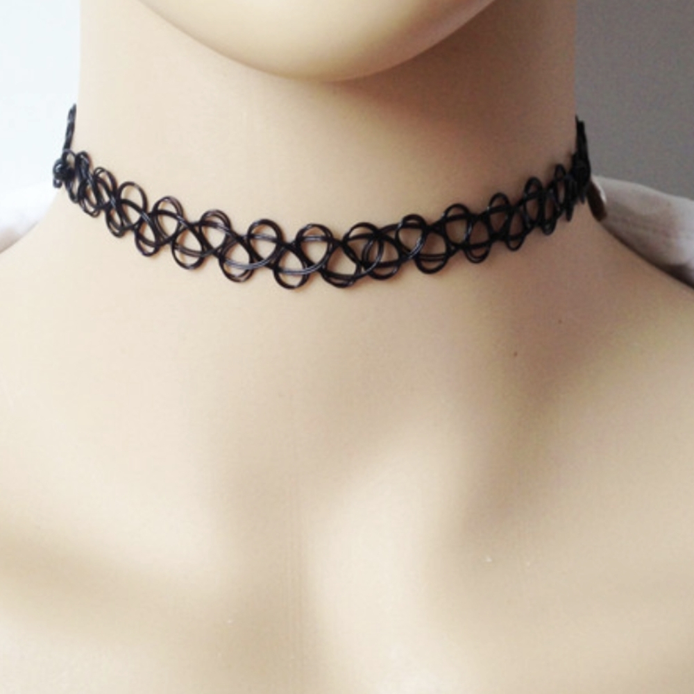 90s black tattoo choker necklace